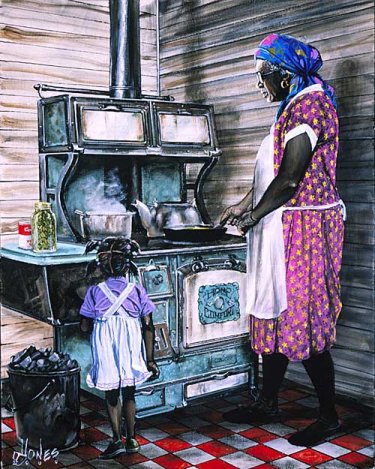 Grandmas Kitchen - Gullah Art, African American Art by John Jones at  Gallery Chuma, Charleston, SC